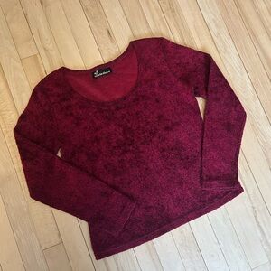 Deep Burgundy Long Sleeve Fuzzy Top